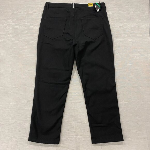 CAT Caterpillar Work Pants Mens 38 x 30 Black Canvas Fleece Lined Insulated - Picture 4 of 11